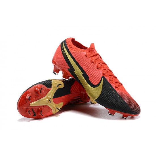 Nike Mercurial Vapor 13 Elite FG Red Black Gold Football Boots