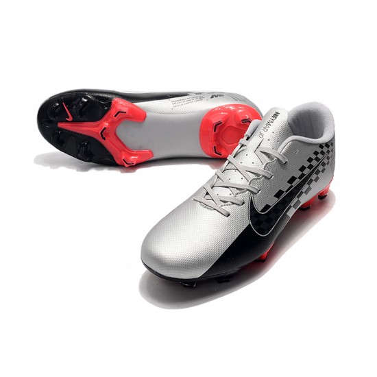 Nike Mercurial Vapor XIII PRO FG Black Silver Red Football Boots