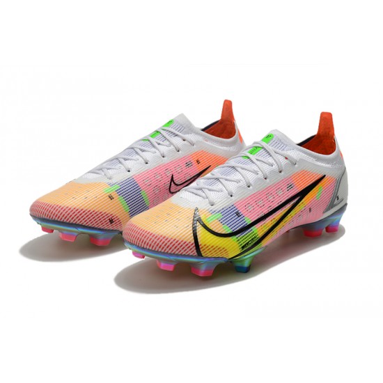 Nike Vapor 14 Elite FG Low Mens Womens White Yellow Black Orange Football Boots