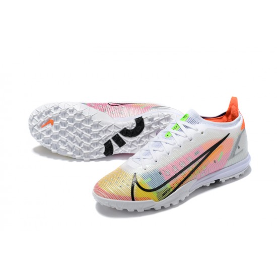 Nike Vapor 14 Elite TF Low Mens White Yellow Black Football Boots