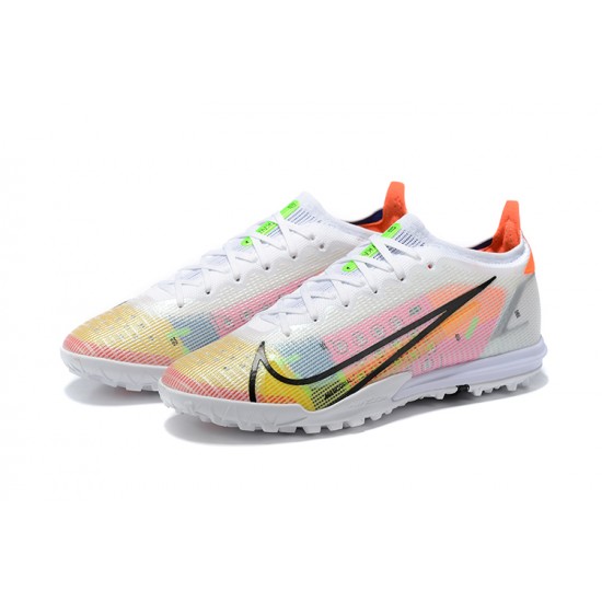 Nike Vapor 14 Elite TF Low Mens White Yellow Black Football Boots