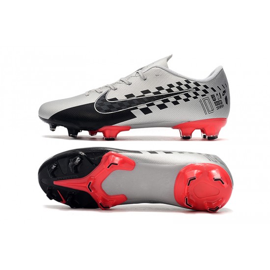 Nike Mercurial Vapor XIII PRO FG Black Silver Red Football Boots