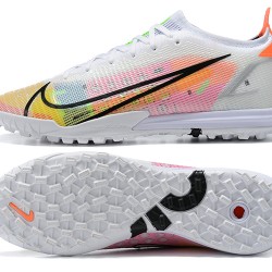 Nike Vapor 14 Elite TF Low Mens White Yellow Black Football Boots