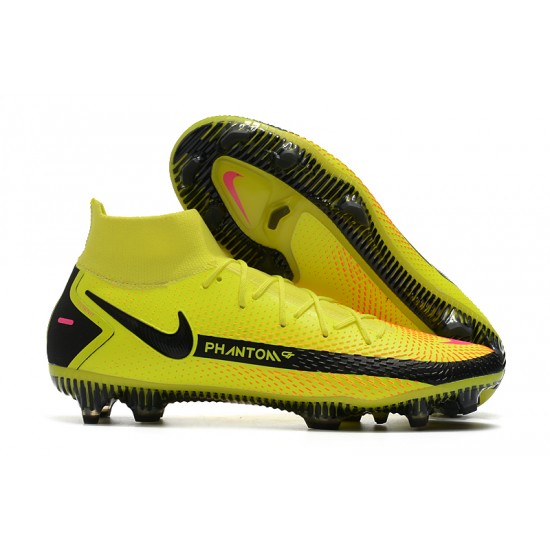 Nike Phantom GT Elite Dynamic Fit FG Black Yellow Peach Football Boots