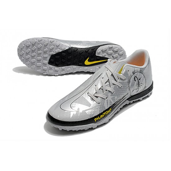 Nike Phantom GT TF Low Mens Silver Black Yellow Football Boots