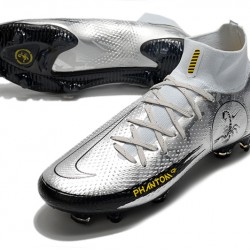 Nike Phantom Scorpion Elite Dynamic Fit FG Low Mens Silver Yellow Black Football Boots