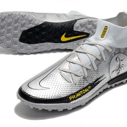 Nike Phantom Scorpion Elite Dynamic Fit TF High Mens Silver Yellow Black Football Boots