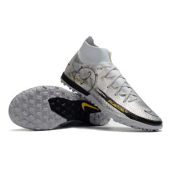Nike Phantom Scorpion Elite Dynamic Fit TF High Mens Silver Yellow Black Football Boots