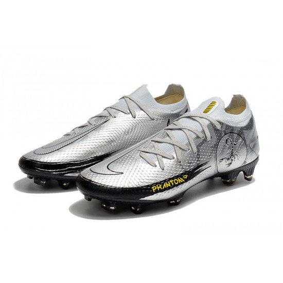 Nike Phantom Scorpion Elite FG Mens Silver Black Football Boots