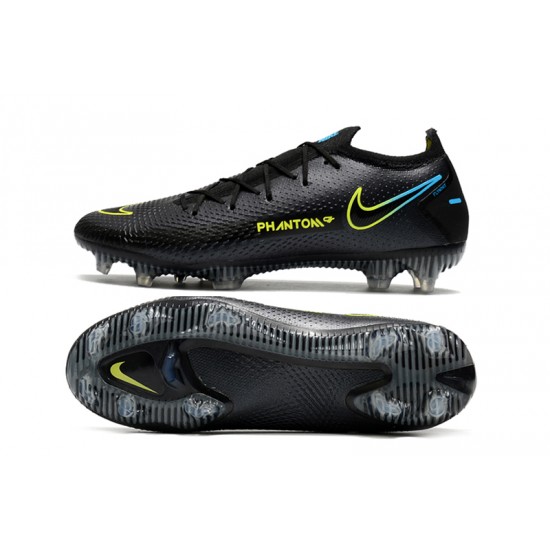 Nike Phantom GT Elite FG Low Mens Black Green Blue Football Boots