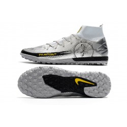 Nike Phantom Scorpion Elite Dynamic Fit TF High Mens Silver Yellow Black Football Boots