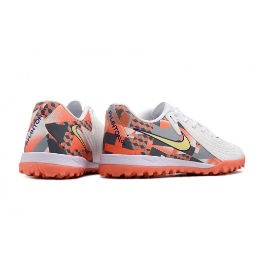 Nike Phantom GX II ACAD LV8 TF White Orange Men's Football Boots Nike Phantom GX II ACAD LV8 TF White Orange Men's Football Boots
