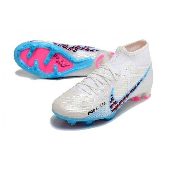 Nike Air Zoom Mercurial Superfly IX Academy High FG Beige Blue Pink Football Boots