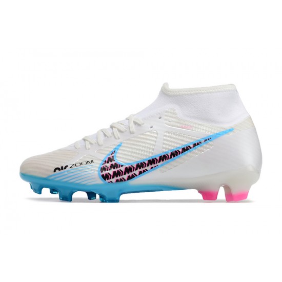 Nike Air Zoom Mercurial Superfly IX Academy High FG Beige Blue Pink Football Boots