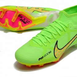 Nike Air Zoom Mercurial Superfly IX Academy High FG Green Orange Football Boots 