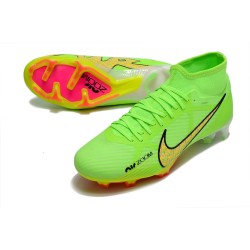 Nike Air Zoom Mercurial Superfly IX Academy High FG Green Orange Football Boots 