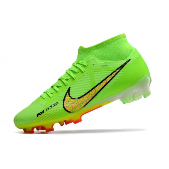 Nike Air Zoom Mercurial Superfly IX Academy High FG Green Orange Football Boots