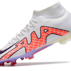 Nike Air Zoom Mercurial Superfly IX Academy High FG White Peach Purple Football Boots 