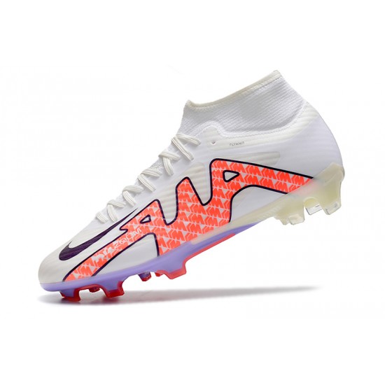 Nike Air Zoom Mercurial Superfly IX Academy High FG White Peach Purple Football Boots