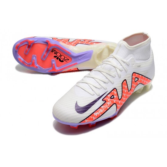 Nike Air Zoom Mercurial Superfly IX Academy High FG White Peach Purple Football Boots