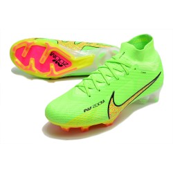 Nike Air Zoom Mercurial Superfly IX Elite FG High Green Gold Football Boots 