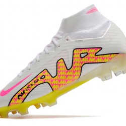 Nike Air Zoom Mercurial Superfly IX Elite FG High White Yellow Peach Football Boots 