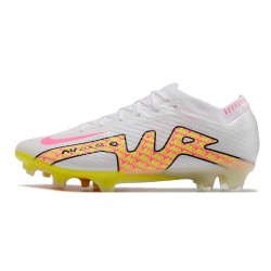 Nike Air Zoom Mercurial Superfly IX Elite FG Low White Yellow Peach Football Boots 