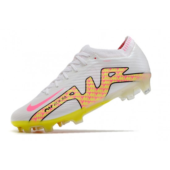 Nike Air Zoom Mercurial Superfly IX Elite FG Low White Yellow Peach Football Boots