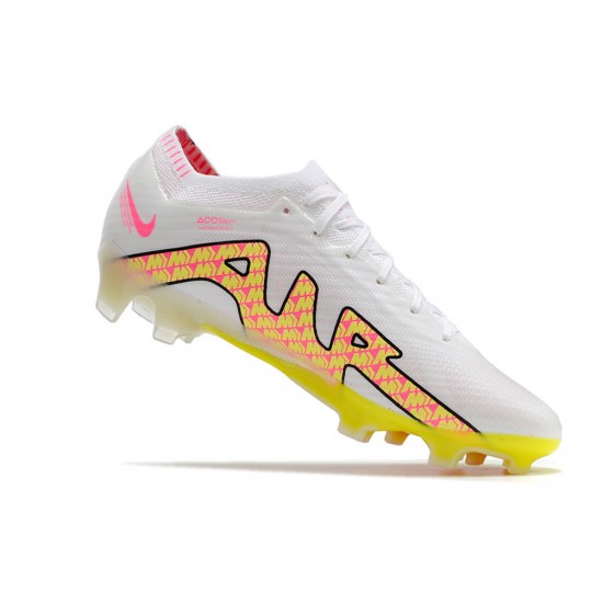 Nike Air Zoom Mercurial Superfly IX Elite FG Low White Yellow Peach Football Boots