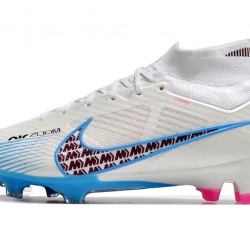 Nike Air Zoom Mercurial Superfly IX Elite High FG Beige Blue Pink Football Boots 