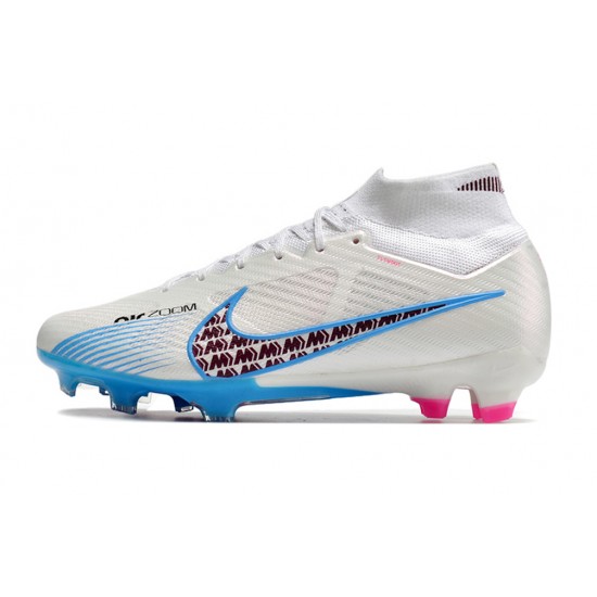 Nike Air Zoom Mercurial Superfly IX Elite High FG Beige Blue Pink Football Boots