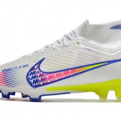 Nike Air Zoom Mercurial Superfly IX Elite High FG Beige Blue Yellow Football Boots 