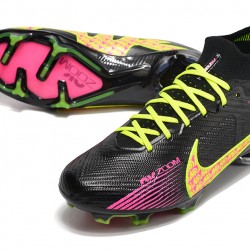 Nike Air Zoom Mercurial Superfly IX Elite High FG Black Yellow Pink Football Boots 