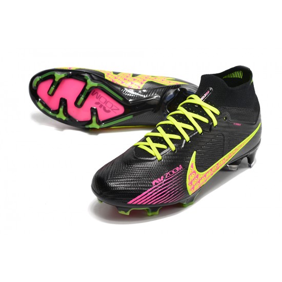 Nike Air Zoom Mercurial Superfly IX Elite High FG Black Yellow Pink Football Boots