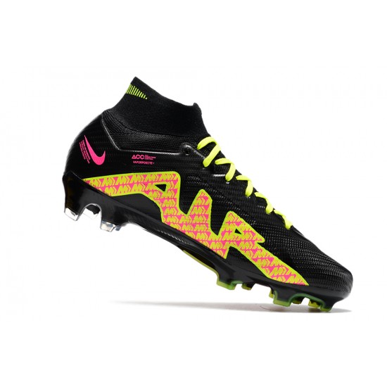 Nike Air Zoom Mercurial Superfly IX Elite High FG Black Yellow Pink Football Boots