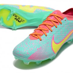 Nike Air Zoom Mercurial Vapor XV Elite FG Green Pink Yellow Football Boots 