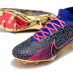 Nike Air Zoom Mercurial Vapor XV MDS Elite FG Black Pink Blue Gold Football Boots 