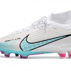 Nike Air Zoom Mercurial Vapor XV MDS Elite High FG White Blue Pink Football Boots 