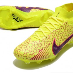Nike Air Zoom Mercurial Vapor XV MDS Elite High FG Yellow Red Football Boots 