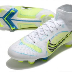 Nike Mercurial Superfly 8 Elite High FG Yellow Green White Football Boots 