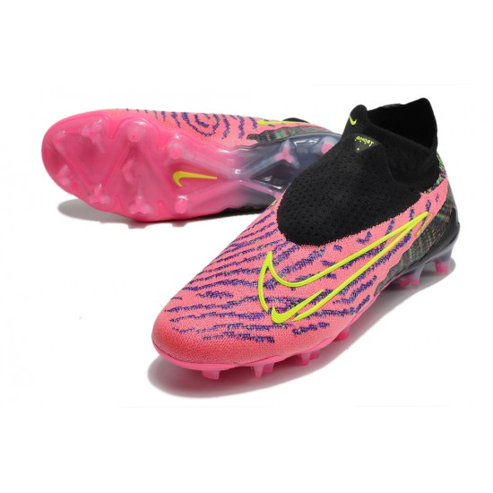 Nike Phantom GX Elite DF Link FG Yellow Black Peach High Football Boots