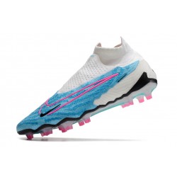 Nike Phantom GX Elite FG Blue White Pink High Football Boots 