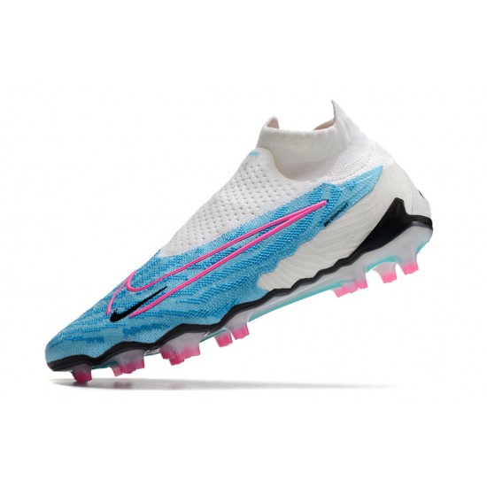 Nike Phantom GX Elite FG Blue White Pink High Football Boots