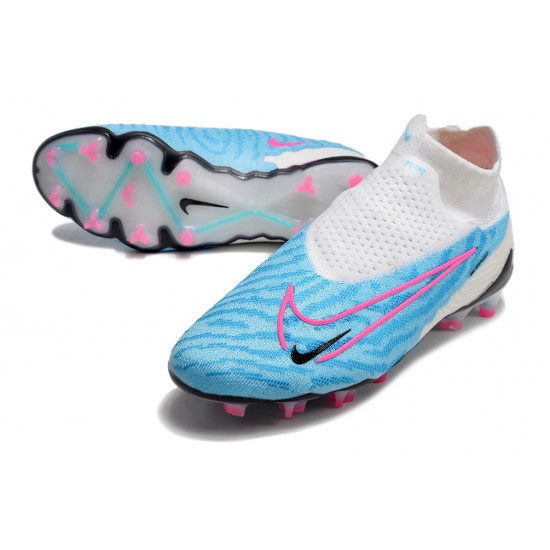 Nike Phantom GX Elite FG Blue White Pink High Football Boots