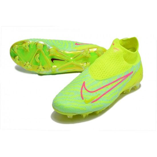 Nike Phantom GX Elite FG Yellow Green High Football Boots