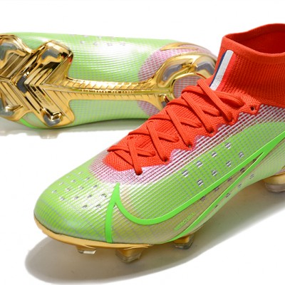 Nike Superfly 8 Elite FG Green Red Gold Football Boots 