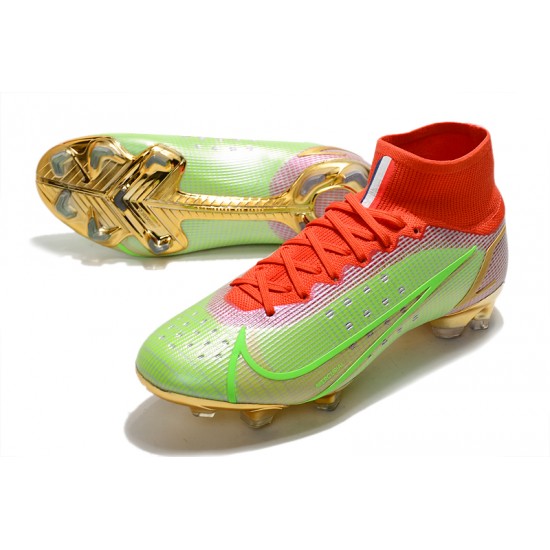 Nike Superfly 8 Elite FG Green Red Gold Football Boots