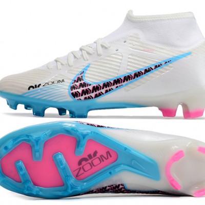 Nike Air Zoom Mercurial Superfly IX Academy High FG Beige Blue Pink Football Boots 