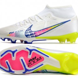 Nike Air Zoom Mercurial Superfly IX Academy High FG Beige Yellow Pink Football Boots 