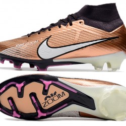 Nike Air Zoom Mercurial Superfly IX Academy High FG Gold White Black Football Boots 